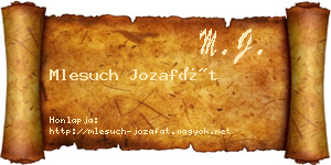 Mlesuch Jozafát névjegykártya